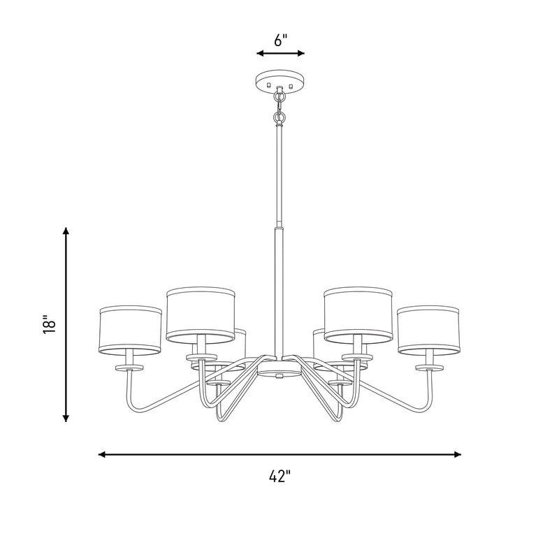 Meridian Transitional 6 Light 18" Chandelier