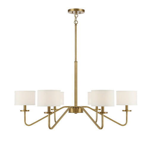 Savoy House 6-Light 18" Chandelier, Natural Brass
