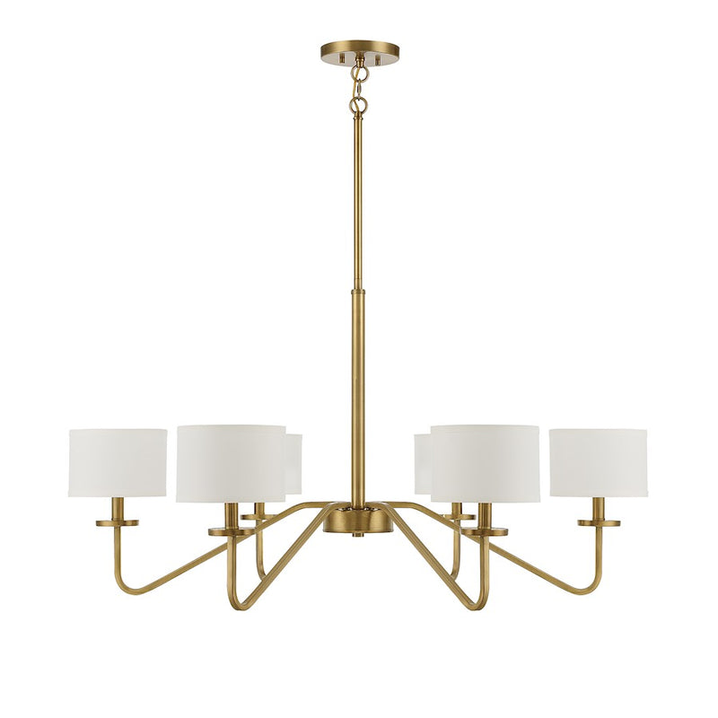 Savoy House 6-Light 18" Chandelier, Natural Brass
