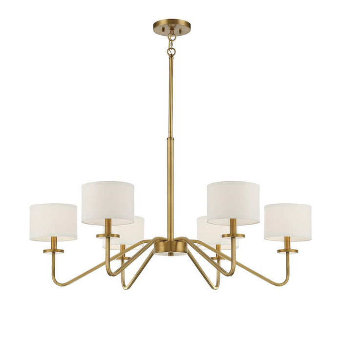 Savoy House 6-Light 18" Chandelier, Natural Brass