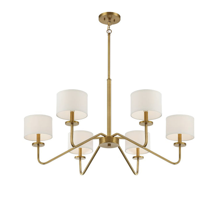 Savoy House 6-Light 18" Chandelier, Natural Brass