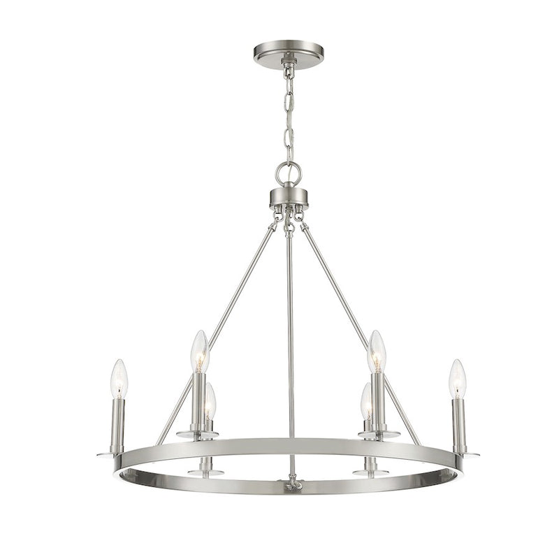 Savoy House 6-Light 22" Chandelier, Brushed Nickel