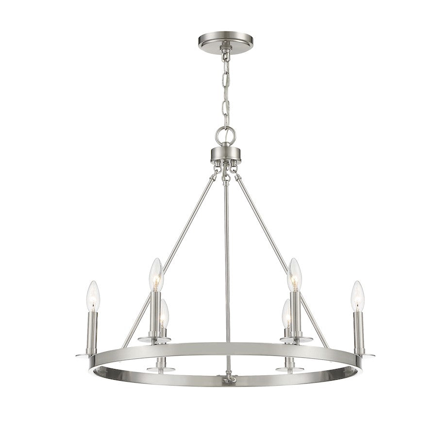 Savoy House 6-Light 22" Chandelier, Brushed Nickel - M10093BN