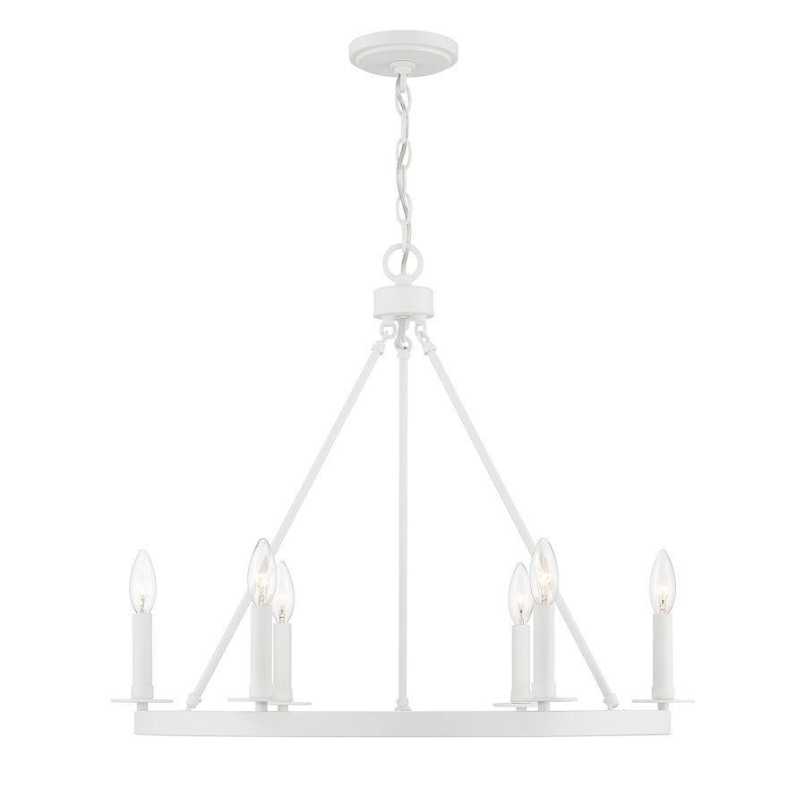 Savoy House 6-Light 26" Chandelier, Bisque White - M10093BQW