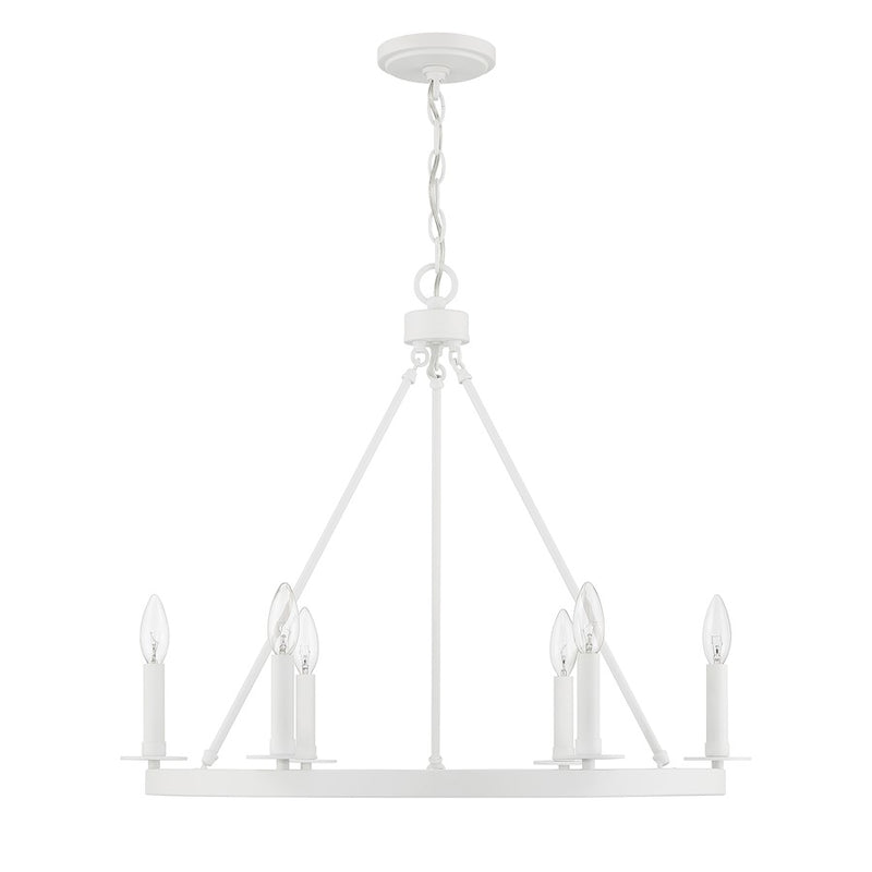 Savoy House 6-Light 26" Chandelier, Bisque White