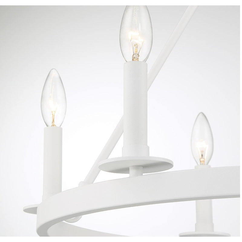 Meridian Vintage 6 Light 22" Chandelier, Bisque White