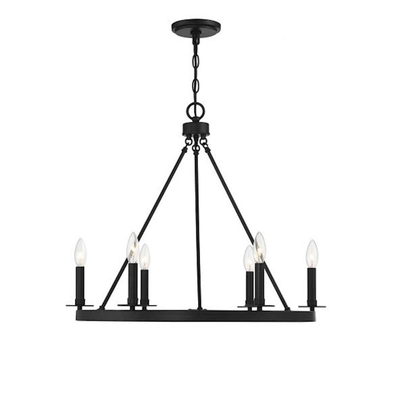 Savoy House 6-Light 22" Chandelier, Matte Black