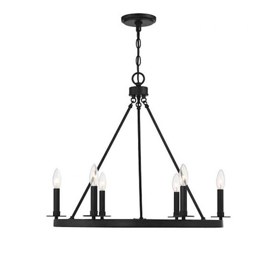 Savoy House 6-Light 22" Chandelier, Matte Black - M10093MBK