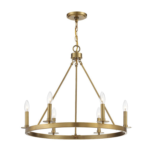 Savoy House 6-Light 22" Chandelier, Natural Brass - M10093NB