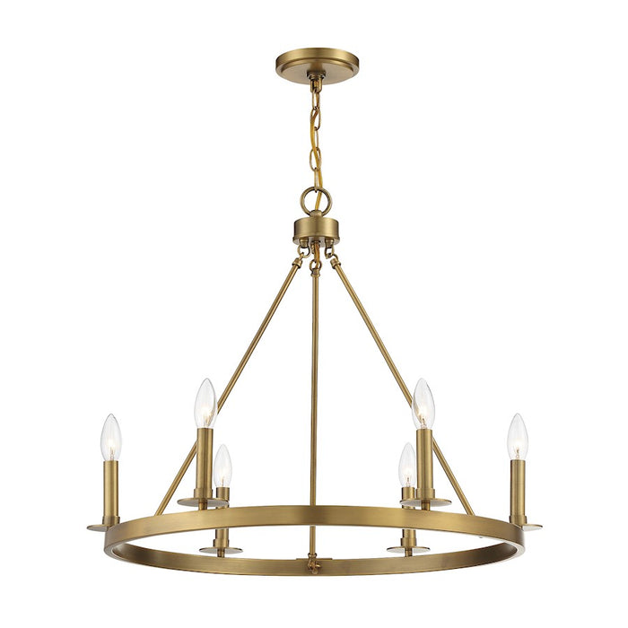 Savoy House 6-Light 22" Chandelier, Natural Brass - M10093NB