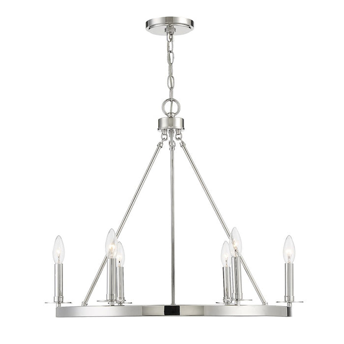 Savoy House 6-Light 22" Chandelier, Polished Nickel