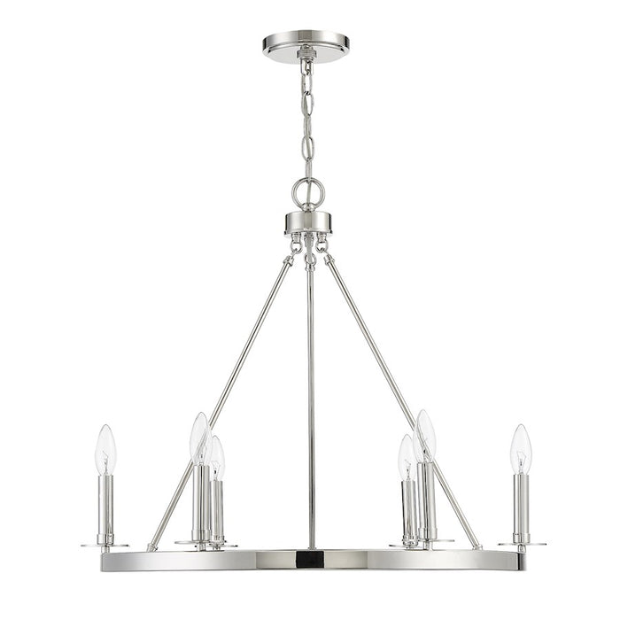 Savoy House 6-Light 22" Chandelier, Polished Nickel