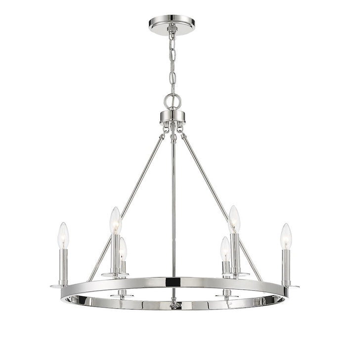 Savoy House 6-Light 22" Chandelier, Polished Nickel