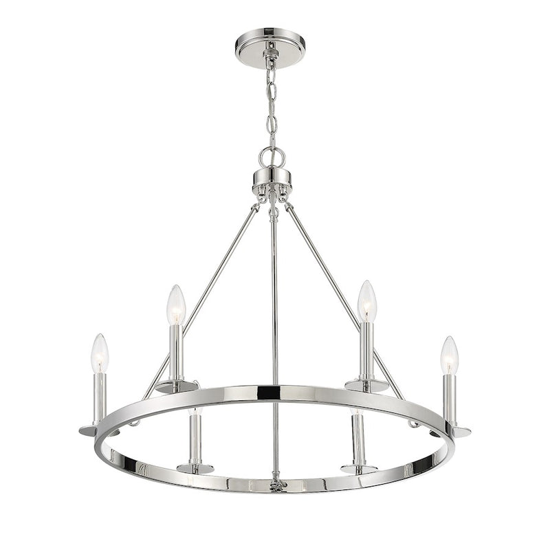Savoy House 6-Light 22" Chandelier, Polished Nickel
