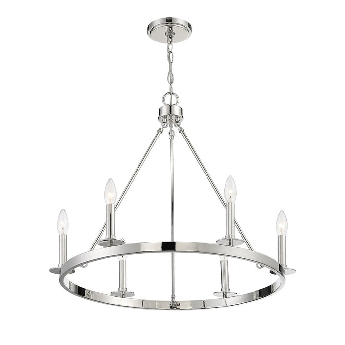 Savoy House 6-Light 22" Chandelier, Polished Nickel