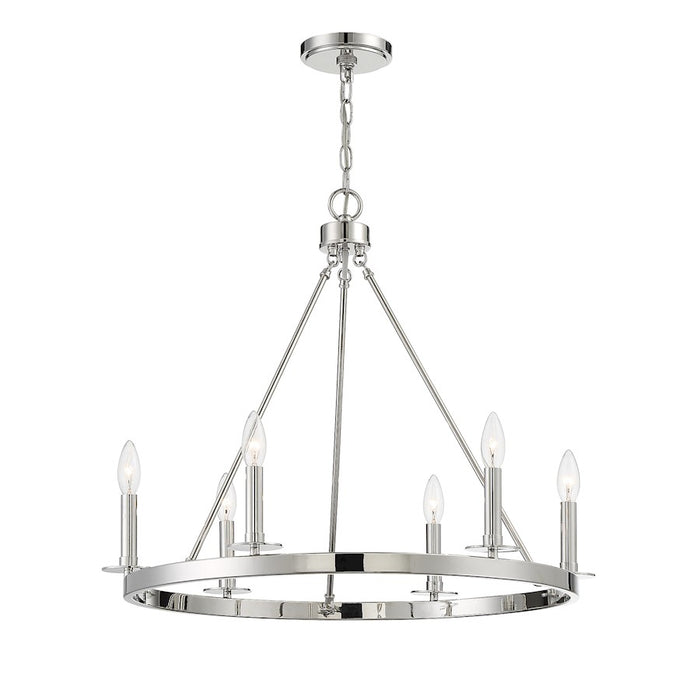 Savoy House 6-Light 22" Chandelier, Polished Nickel