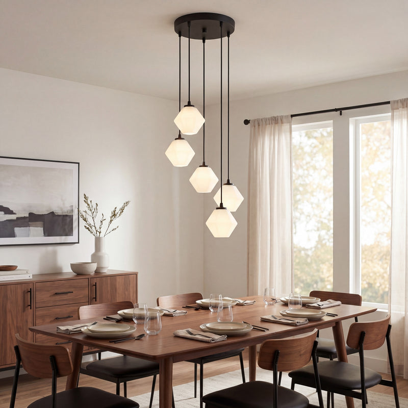 Meridian Mid-Century Modern 5 Light 6" Chandelier