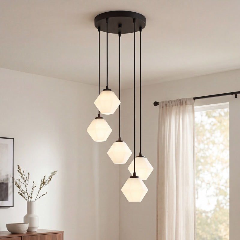 Meridian Mid-Century Modern 5 Light 6" Chandelier