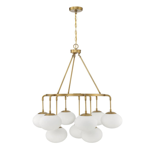 Savoy House 9-Light Chandelier, Natural Brass