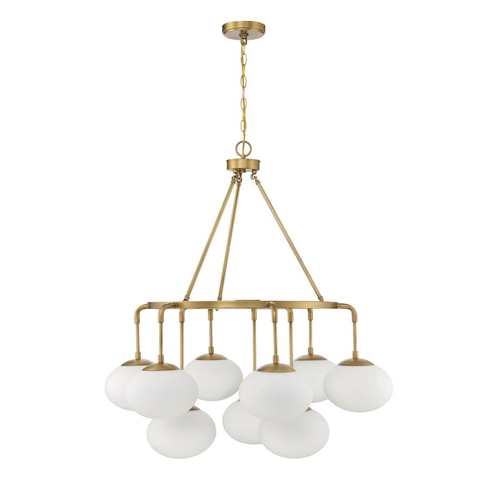 Savoy House 9-Light Chandelier, Natural Brass