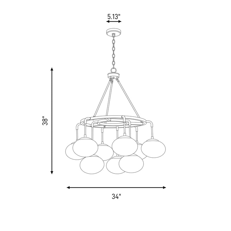 Meridian Modern 9 Light Chandelier