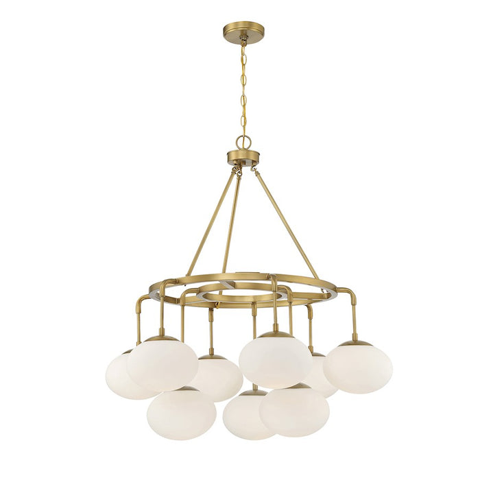 Savoy House 9-Light Chandelier, Natural Brass