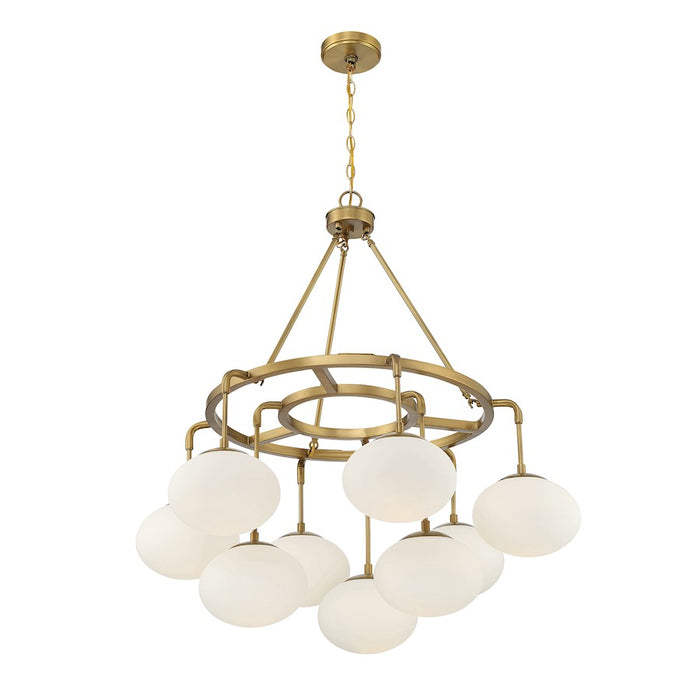 Savoy House 9-Light Chandelier, Natural Brass