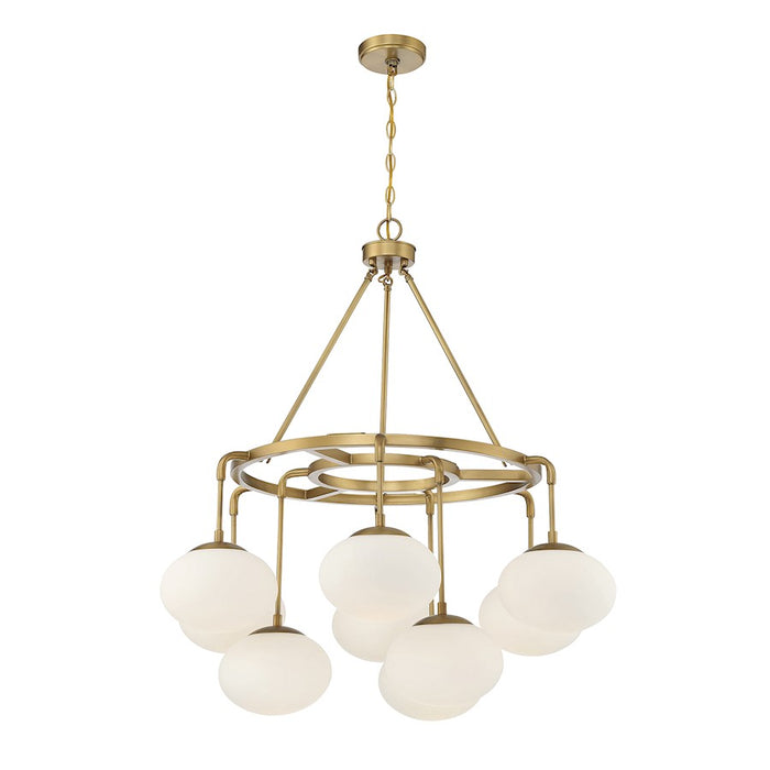 Savoy House 9-Light Chandelier, Natural Brass