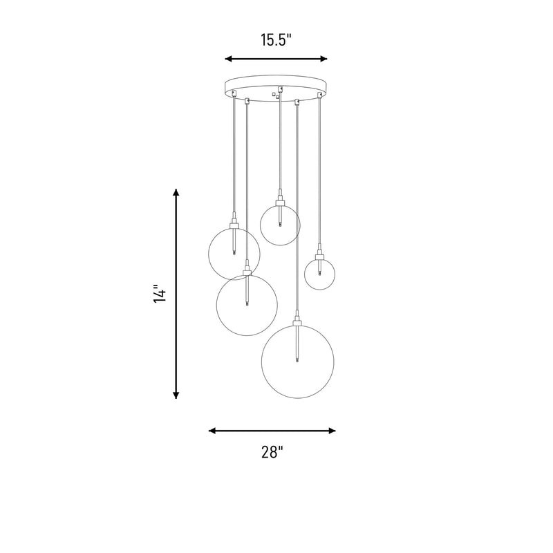 Savoy House 5-Light Pendant, Oil Rubbed Bronze