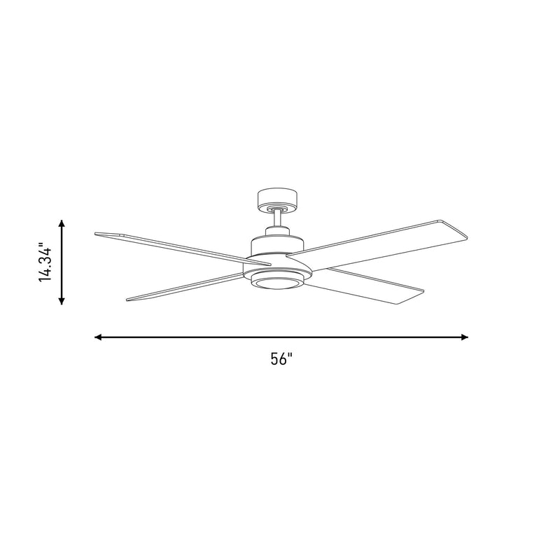 Savoy House 56" LED 14" Ceiling Fan, Brushed Nickel