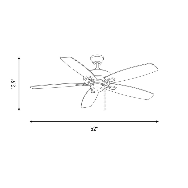 Savoy House 52" Ceiling Fan, Brushed Pewter