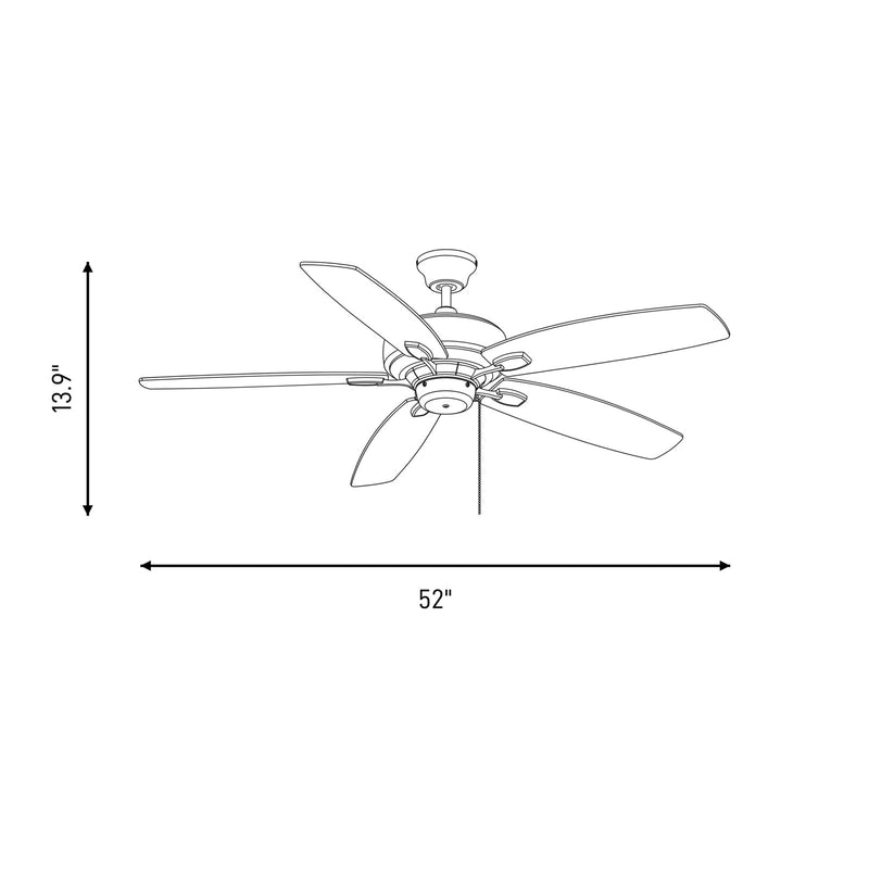 Savoy House 52" Ceiling Fan, Matte Black
