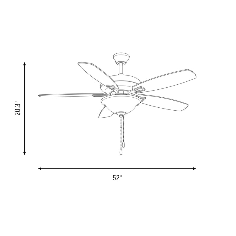 Savoy House 52" 2-Light 20" Ceiling Fan, Brushed Nickel