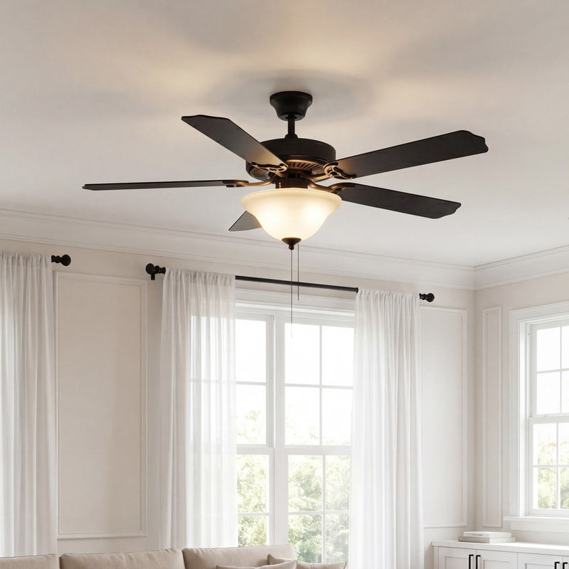 Savoy House 2018 52" 2-Light 26" Ceiling Fan, Matte Black