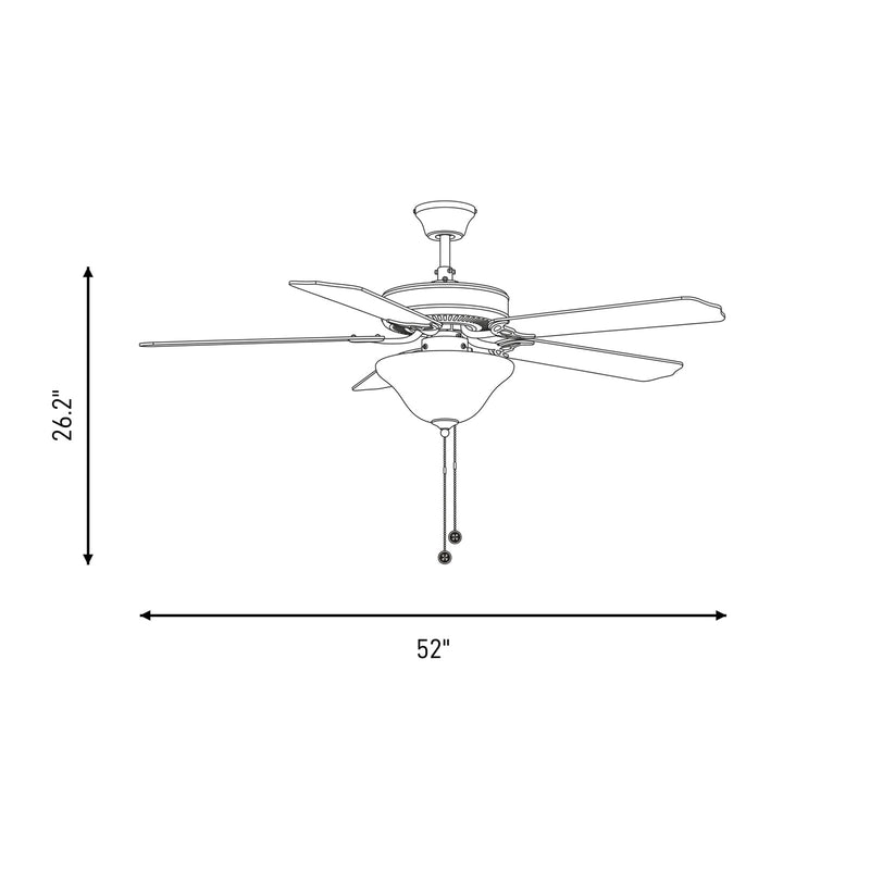 Savoy House 2018 52" 2-Light 26" Ceiling Fan, Natural Brass