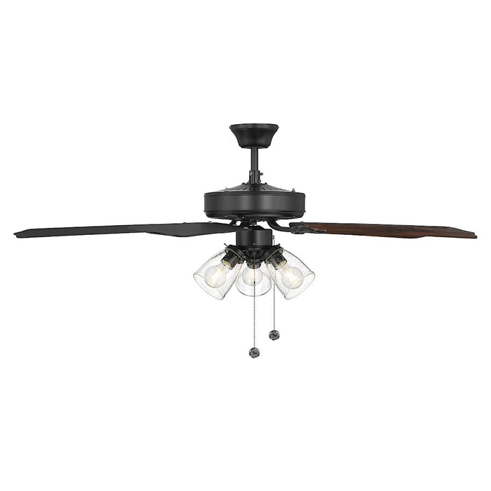 Savoy House 52" 3-Light Ceiling Fan, Matte Black