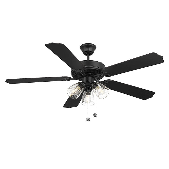 Savoy House 52" 3-Light Ceiling Fan, Matte Black