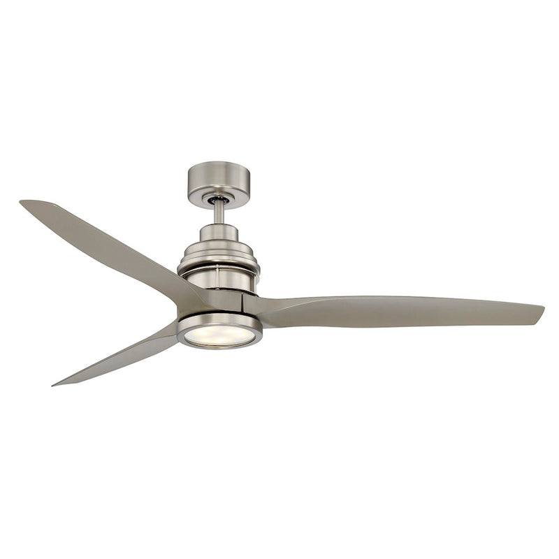 Savoy Meridian 60" LED Ceiling Fan, Brushed Nickel/White