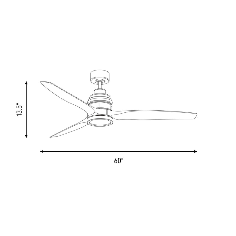 Savoy Meridian 60" LED Ceiling Fan, Brushed Nickel/White