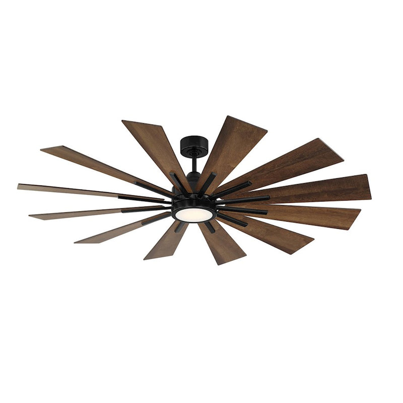 Savoy Meridian 60" LED Ceiling Fan, Matte Black/White