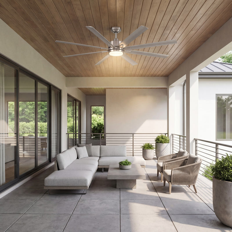 Savoy House 72" LED Outdoor Ceiling Fan, Brushed Nickel