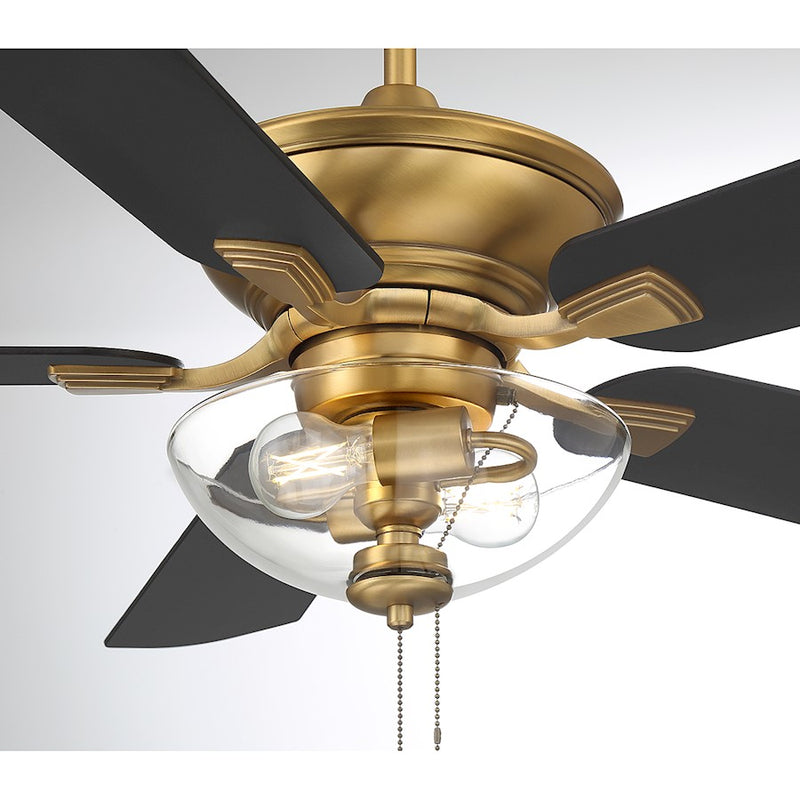 Savoy House 52" 2-Light Outdoor Ceiling Fan, Natural Brass