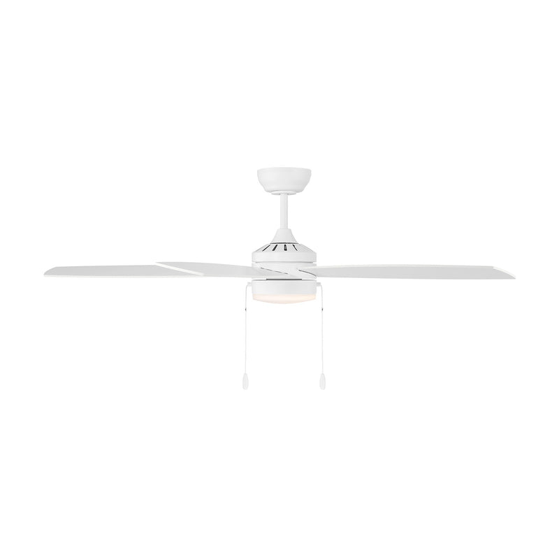 Savoy House 52in Ceiling Fan | Transitional White and White Opal Glass | Covered Patio & Living Room | 52 x 52 x 7.63 in | Model M2029WH