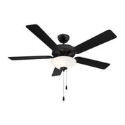 Savoy House 52in Ceiling Fan | Transitional Matte Black Metal and White Frosted Glass | Living Room & Bedroom | 52 x 52 x 13.13 in | Model M2034MBKRV