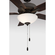 Savoy House 52in Ceiling Fan | Transitional Oil Rubbed Bronze Metal and White Frosted Glass | Living Room & Bedroom | 52 x 52 x 13.13 | Model M2034ORBRV