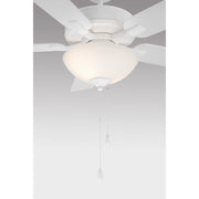 Savoy House 52in Ceiling Fan | Transitional White Metal and White Frosted Glass | Living Room & Bedroom | 52 x 52 x 13.13 in, 2-Light | Model M2034WHRV