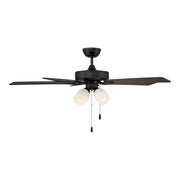 Savoy House 52in 4-Light Ceiling Fan | Transitional Matte Black and White Opal Glass | Bedroom & Living Room | 52 x 52 x 12.63 in | Model M2035MBKRV