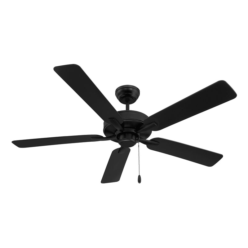 Savoy House 52in Ceiling Fan | Transitional Matte Black Metal and ABS | Covered Patio & Outdoor Living | 52 x 52 x 7.75 in | Model M2038MBK