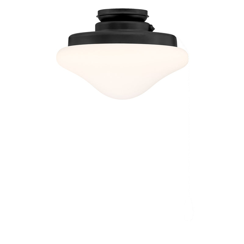 Savoy House Meridian 1-Light LED Fan Light Kit | Transitional Matte Black and White Opal Glass | Indoor & Outdoor Covered Patio | 10.88 | Model M2039MBK