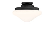Savoy House Meridian 1-Light LED Fan Light Kit | Transitional Matte Black and White Opal Glass | Indoor & Outdoor Covered Patio | 10.88 | Model M2039MBK